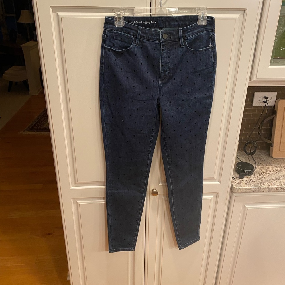 Talbots Dark Blue with polka dots Ankle Jeans